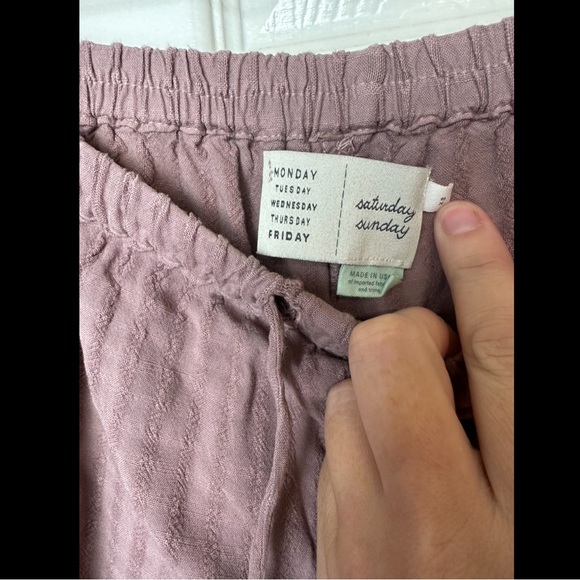 Anthro SATURDAY SUNDAY Lounge Pajama Sleep Bottoms Pants Mauve Pink Purple Rose - Picture 7 of 10